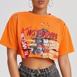 Shein Shirt Orange